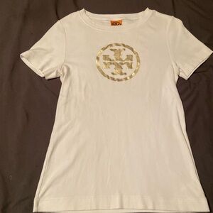 Tory Burch White T-Shirt with Gold Logo